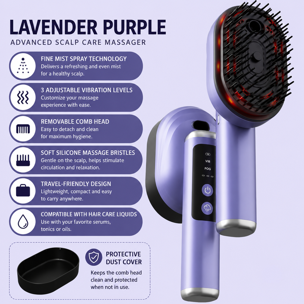 Brosse de luminothérapie rouge 3 en 1 de qualité supérieure